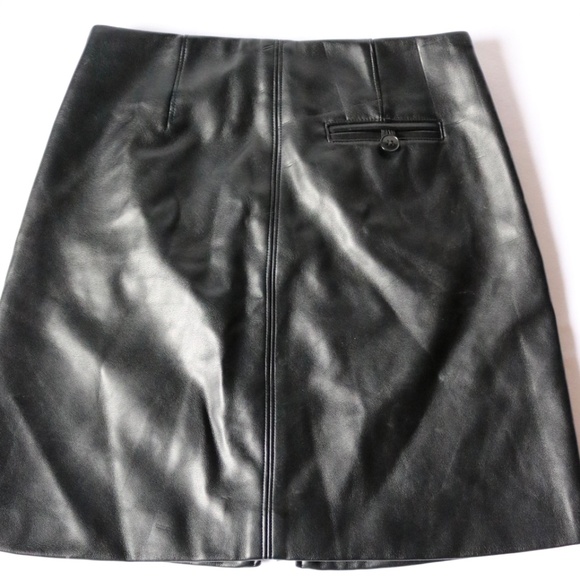 TALULA Faux Leather Mini Skirt Black Full Zip Size XXS - Picture 2 of 7